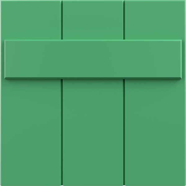 Ekena Millwork 12"W x 12"H True Fit PVC Joined Board-n-Batten Shutters Sample, Lilly Pads SAMPLE-TFPBBLP - main